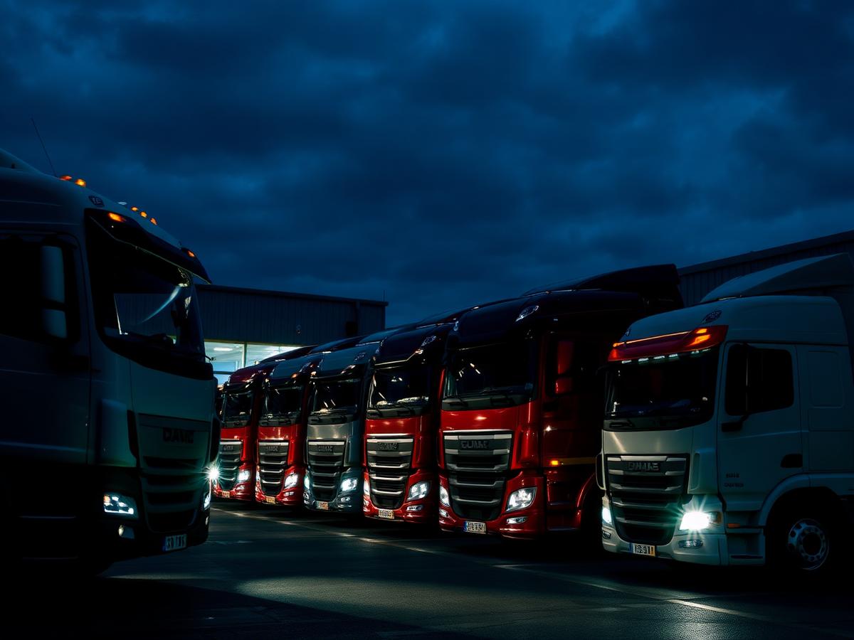 Fleet of commercial trucks